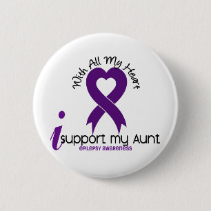 Badge Rond 5 Cm Je soutiens ma tante Epilepsy