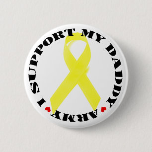 Badge Rond 5 Cm Je soutiens mon bouton de papa - armée