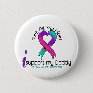 Badge Rond 5 Cm Je soutiens mon cancer de la thyroïde de papa