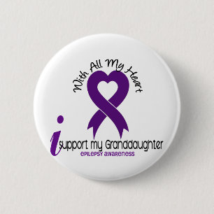 Badge Rond 5 Cm Je soutiens mon épilepsie de petite-fille