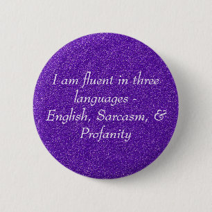 Badge Rond 5 Cm Je suis à l'aise dans trois langues
