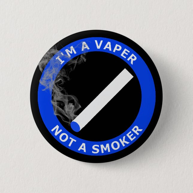 Badge Rond 5 Cm Je suis A VAPER, PAS UN FUMEUR (Devant)