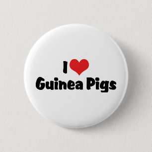 Badge Rond 5 Cm Je suis amoureux des cochons d'Inde à coeur