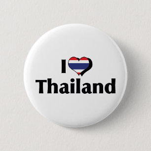 Badge Rond 5 Cm Je suis amoureux du drapeau de la Thaïlande