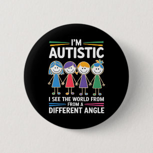 Badge Rond 5 Cm Je suis autiste Je vois les lauréats du World Angl