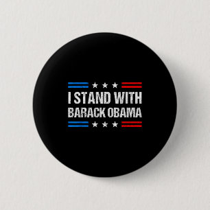 Badge Rond 5 Cm Je suis avec Barack Obama Drapeau Américain États-