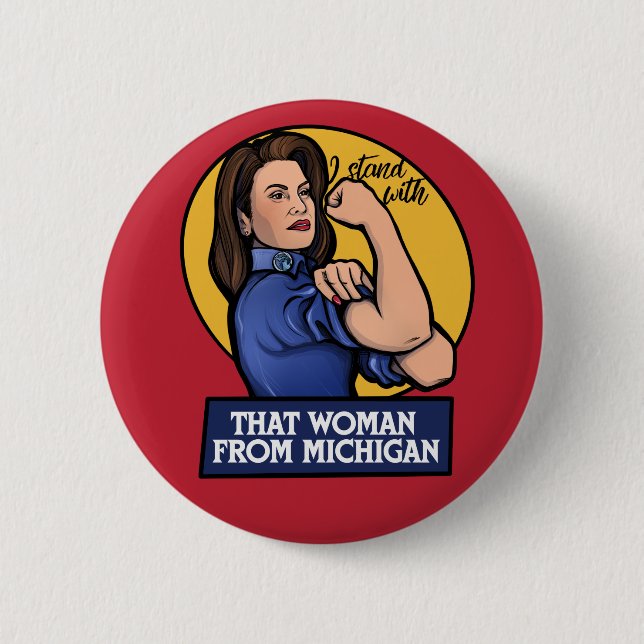 Badge Rond 5 Cm Je suis avec cette femme du Michigan Gretchen (Devant)