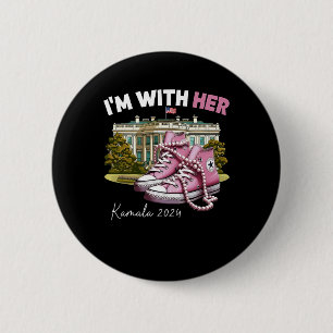 Badge Rond 5 Cm Je suis avec elle Kamala Harris 2024
