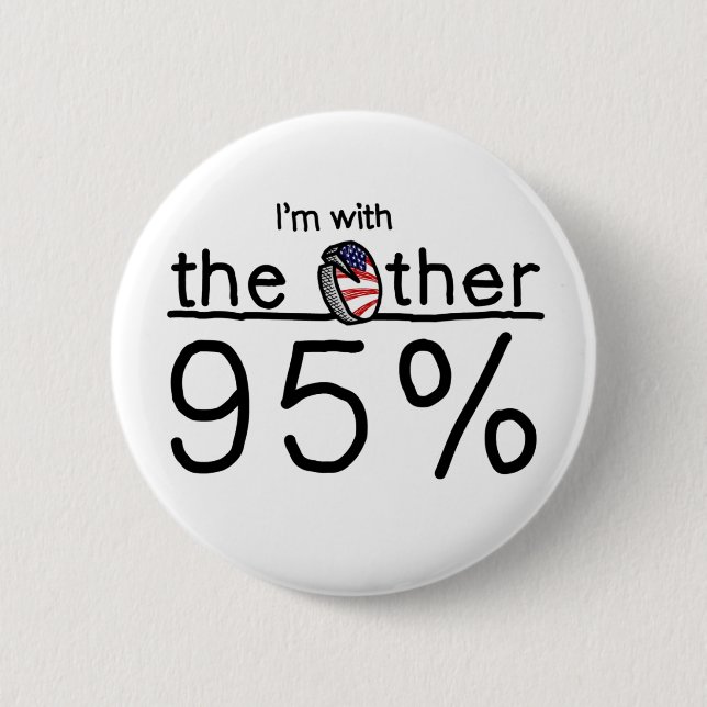 Badge Rond 5 Cm Je suis avec l'autre 95% (Devant)