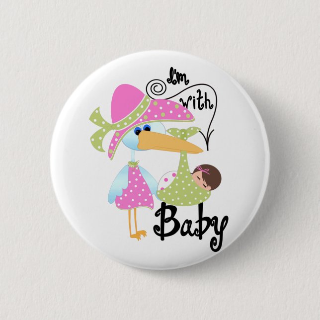 Badge Rond 5 Cm Je suis avec le bébé (Devant)