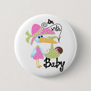 Badge Rond 5 Cm Je suis avec le bébé