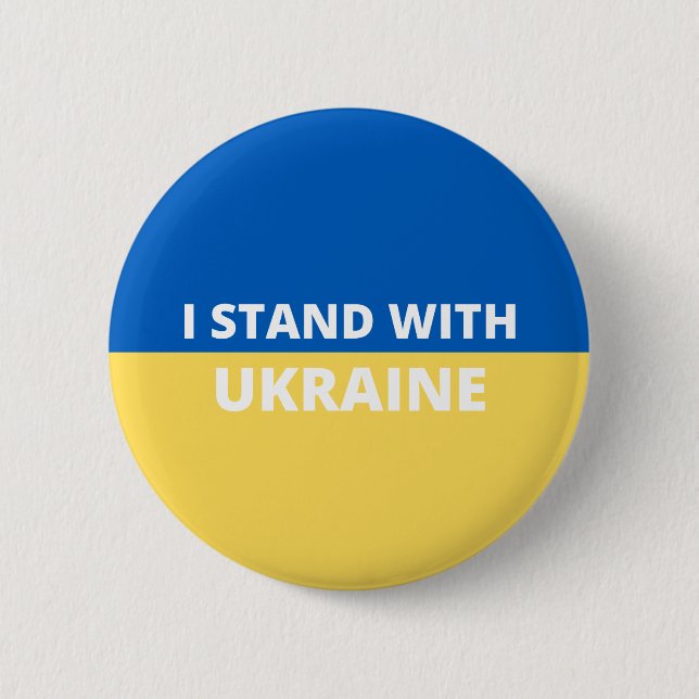 BADGE ROND 5 CM JE SUIS AVEC LE BOUTON UKRAINE (Devant)