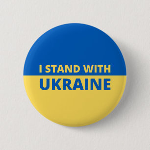 BADGE ROND 5 CM JE SUIS AVEC LE BOUTON UKRAINE