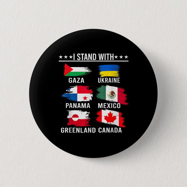 Badge Rond 5 Cm Je Suis Avec Le Canada Groenland Mexique Panama Ga (Devant)
