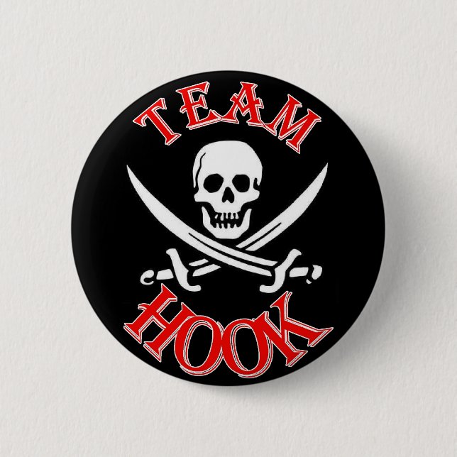 Badge Rond 5 Cm Je suis avec le capitaine Hook (Devant)