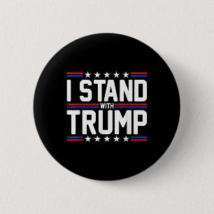 Badge Rond 5 Cm Je Suis Avec Le Drapeau Américain Trump, Avec Le S