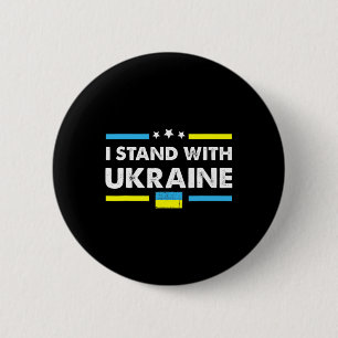 Badge Rond 5 Cm Je suis avec l'Ukraine Drapeau ukrainien Soutien à