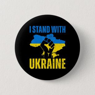 Badge Rond 5 Cm Je Suis Avec L'Ukraine Le Drapeau Ukrainien Monte
