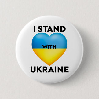 Badge Rond 5 Cm Je Suis Avec L'Ukraine, Nous Soutiendons L'Ukraine
