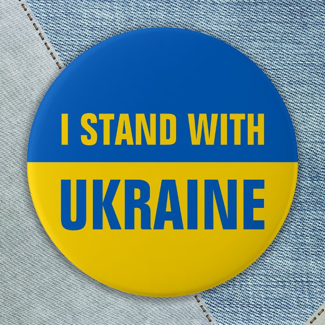 Badge Rond 5 Cm Je Suis Avec L'Ukraine Pour Soutenir Le Drapeau Uk (Créateur téléchargé)