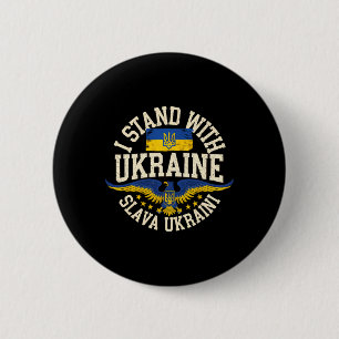 Badge Rond 5 Cm Je suis avec l'Ukraine Slava Ukraini Gloire à l'Uk