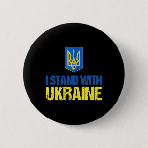 Badge Rond 5 Cm Je suis avec l'Ukraine Soutien américain Drapeau u
