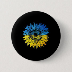 Badge Rond 5 Cm Je suis avec l'Ukraine Soutien Tournesol Ukrainien