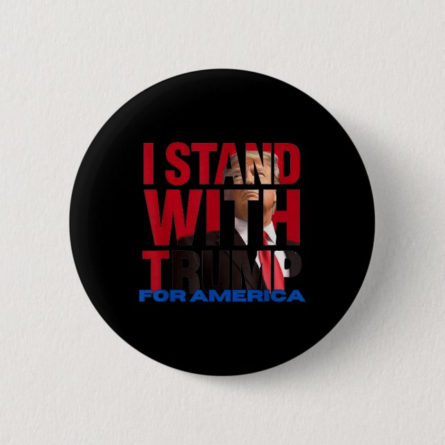 Badge Rond 5 Cm Je Suis Avec Trump (Devant)