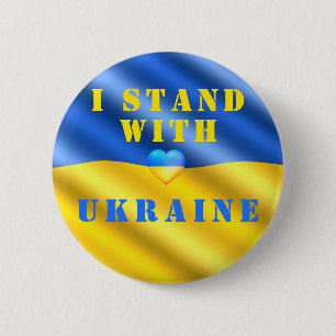 Badge Rond 5 Cm Je Suis Avec Ukraine Liberté Paix drapeau Ukraini