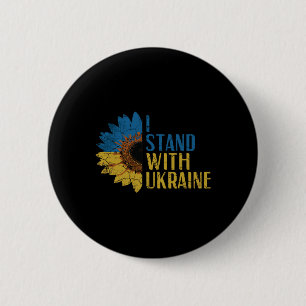 Badge Rond 5 Cm Je suis avec Ukraine Tournesol Soutien Femmes Fill