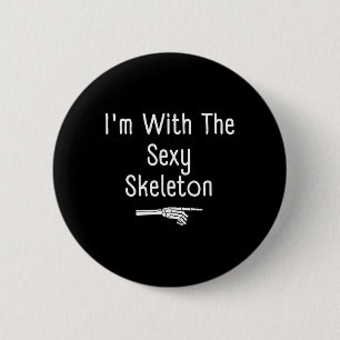 Badge Rond 5 Cm Je suis avec Y Skeleton Halloween Costume drôle De