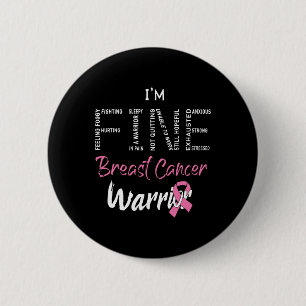 Badge Rond 5 Cm Je suis Beau Cancer du Sein Guerrier Pink Ribbon B