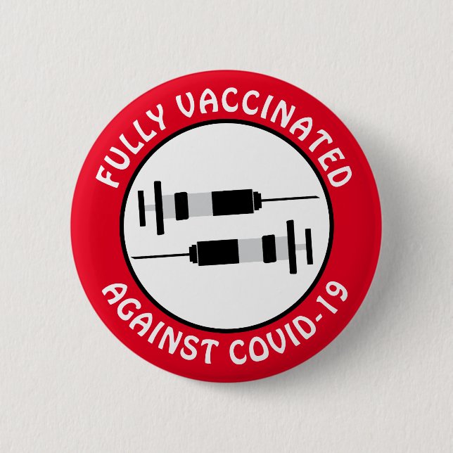 Badge Rond 5 Cm Je suis complètement vacciné contre le bouton Covi (Devant)