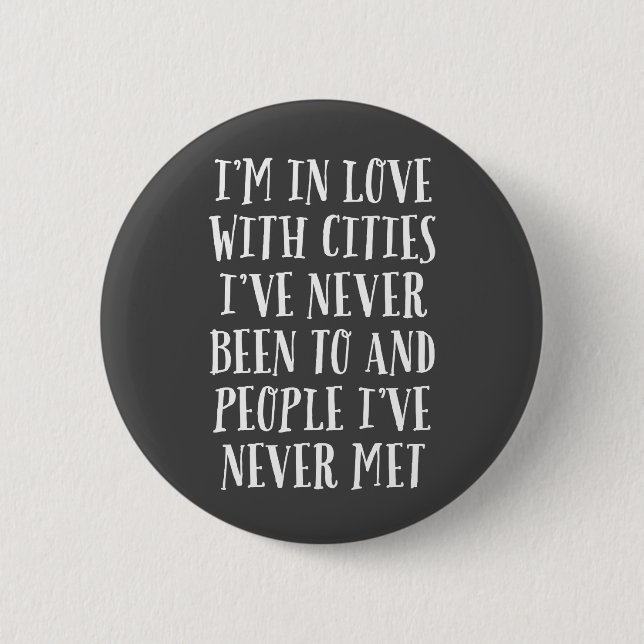 Badge Rond 5 Cm Je suis dans l'amour avec des villes (Devant)