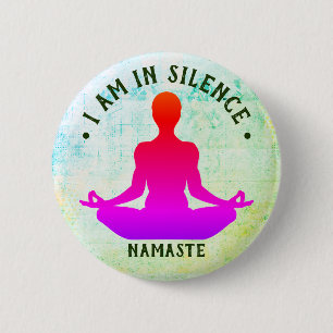 Badge Rond 5 Cm Je suis dans Silence Meditation/Retreat Button