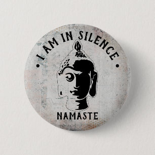 Badge Rond 5 Cm Je suis dans Silence Meditation/Retreat Button