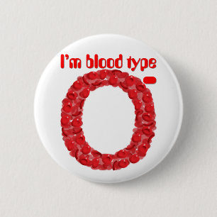 Badge Rond 5 Cm Je suis de groupe sanguin O négatif