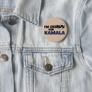 Badge Rond 5 Cm Je suis des noix de coco pour Kamala Harris Funny