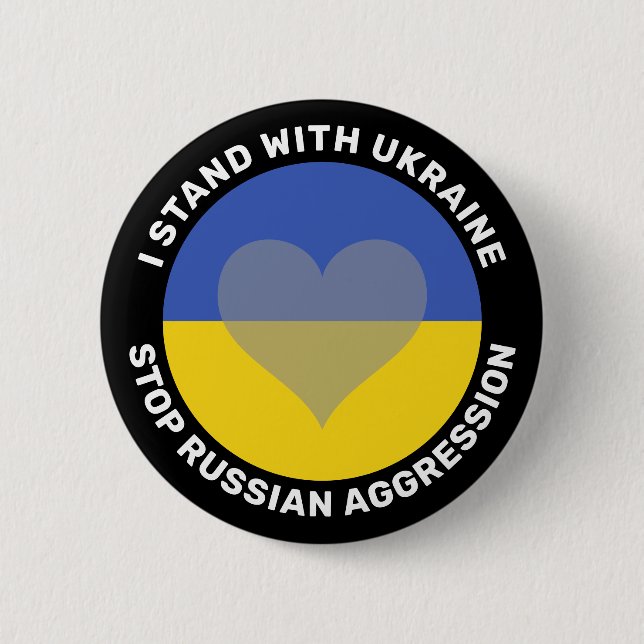 Badge Rond 5 Cm Je suis du côté de l'Ukraine anti-guerre Bouton (Devant)