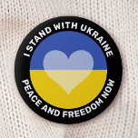 Badge Rond 5 Cm Je suis du côté de l'Ukraine anti-guerre Bouton<br><div class="desc">Je suis avec le bouton anti-guerre Ukraine. Paix et liberté maintenant. Texte personnalisable haut et bas.</div>