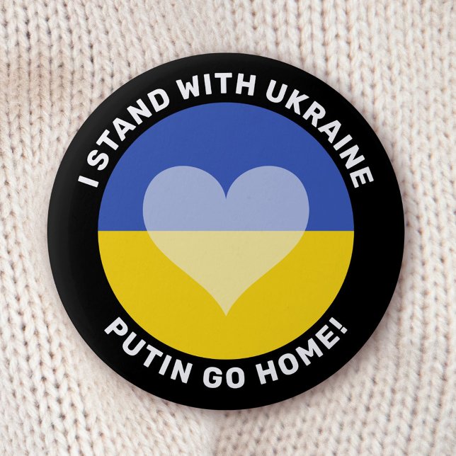 Badge Rond 5 Cm Je suis du côté de l'Ukraine anti-guerre Bouton (Créateur téléchargé)