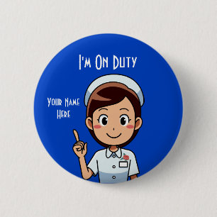 Badge Rond 5 Cm Je suis en service standard, bouton rond de 2¼ pou