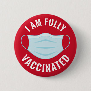 Badge Rond 5 Cm Je suis entièrement vacciné - Pas de masque néc
