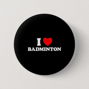 Badge Rond 5 Cm Je suis fan de badminton jeu de jardin drôle raque