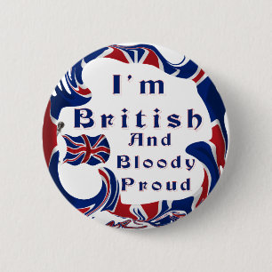 Badge Rond 5 Cm Je suis fier britannique et sanglant