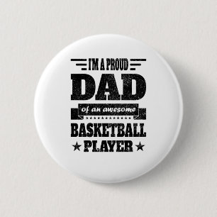 Badge Rond 5 Cm Je Suis Fier Papa D'Un Joueur De Basket-Ball Magni