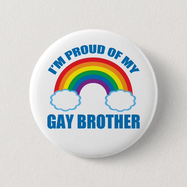 Badge Rond 5 Cm Je suis fière de ma soeur gay LGBT, mon frère gay (Devant)