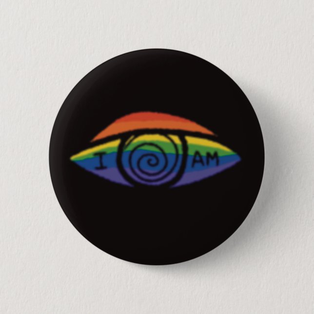 Badge Rond 5 Cm JE SUIS Fierté Arc-en-ciel  (Devant)
