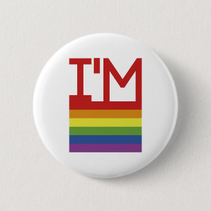 Badge Rond 5 Cm Je suis gay Indicateur Rainbow