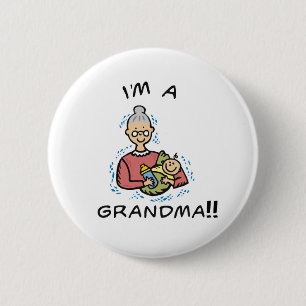 Badge Rond 5 Cm Je suis grand-mère et bébé
